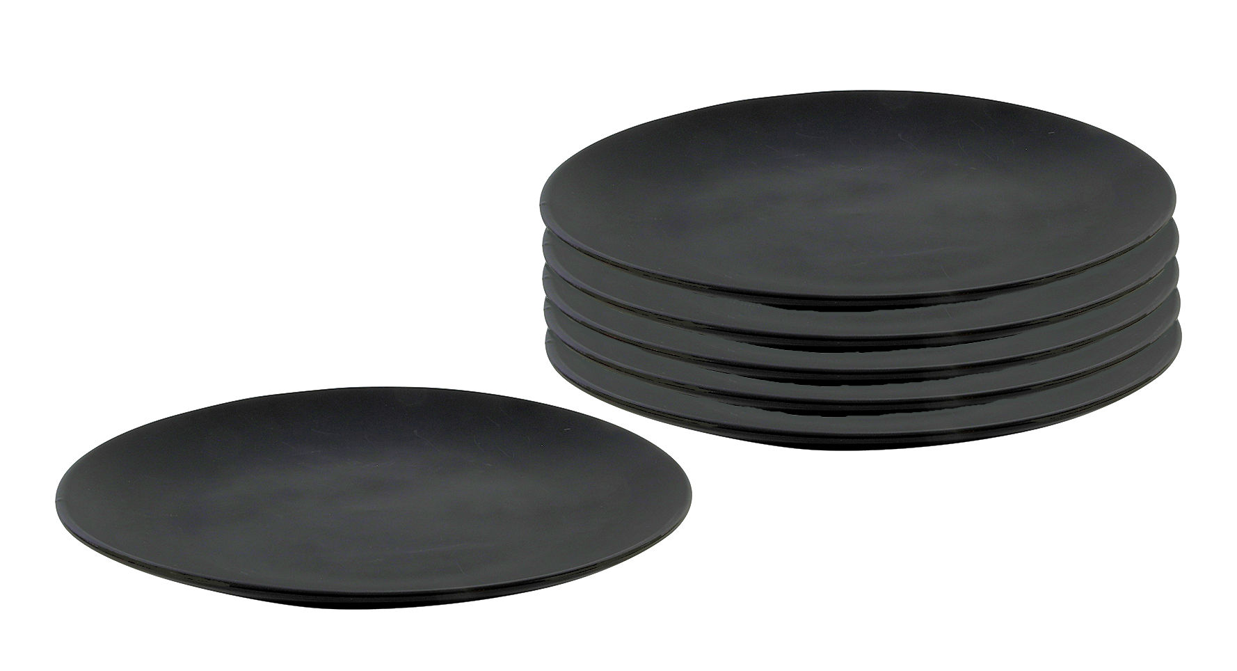 Porzellan Speiseteller schwarz matt - 6er Set / 27cm